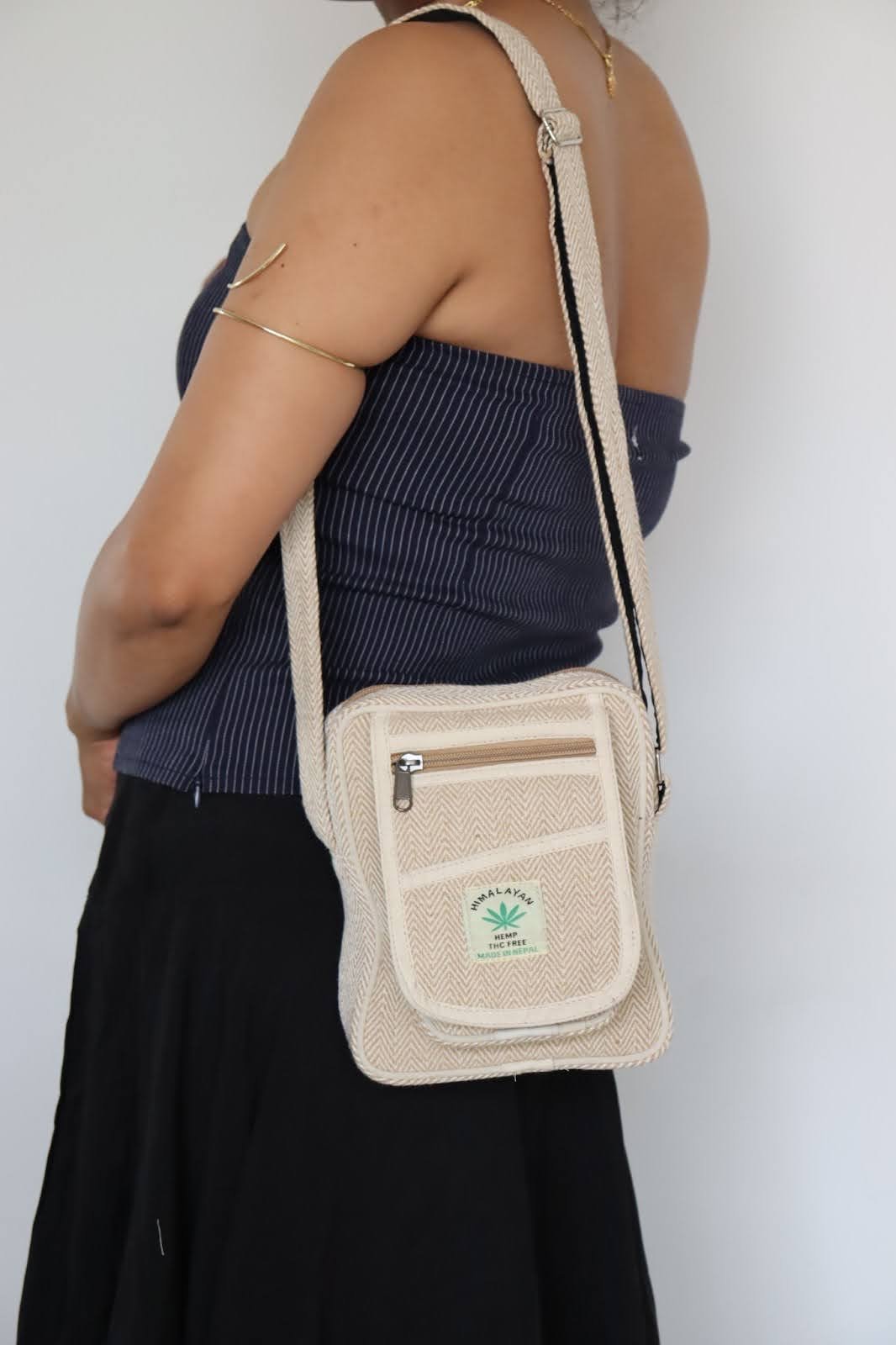 Bohemian Woven Crossbody Bag With Front Pocket