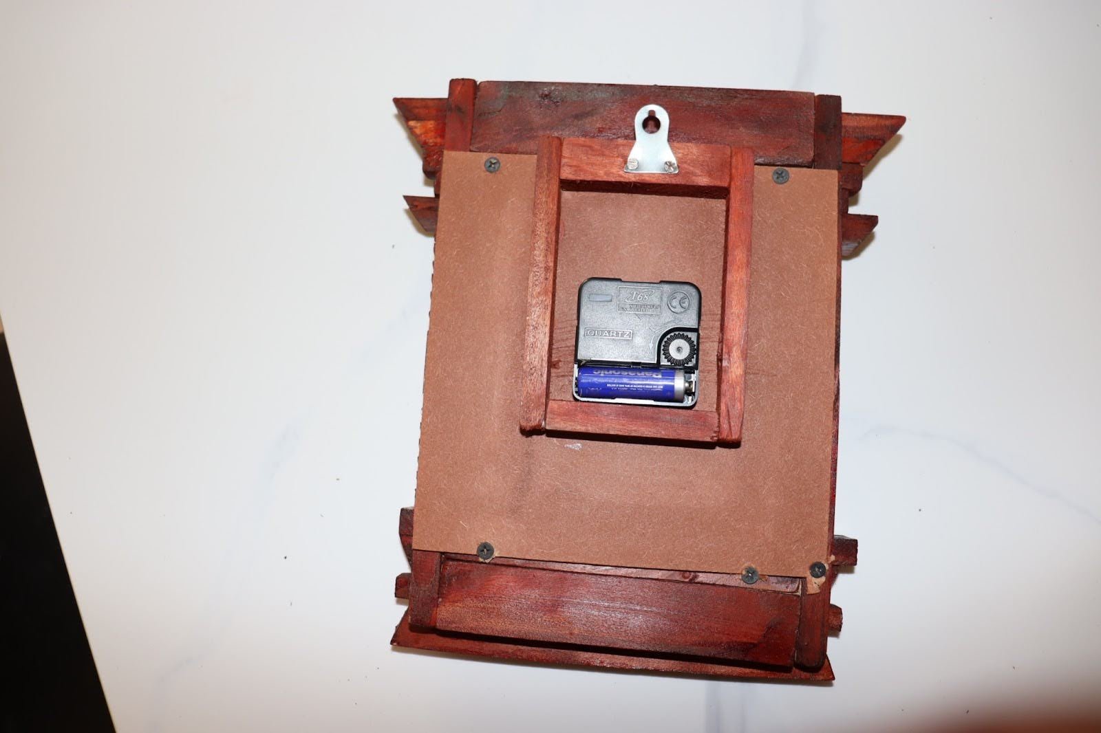 Hand-Carved Wooden Window Wall Clock