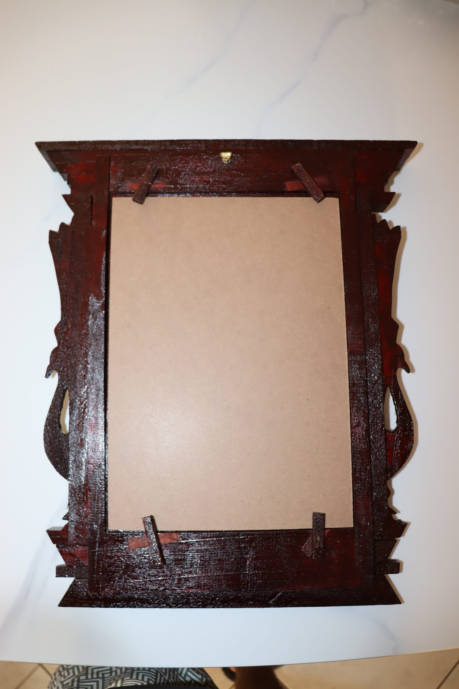 White wood peacock frame (Sahur Kath)