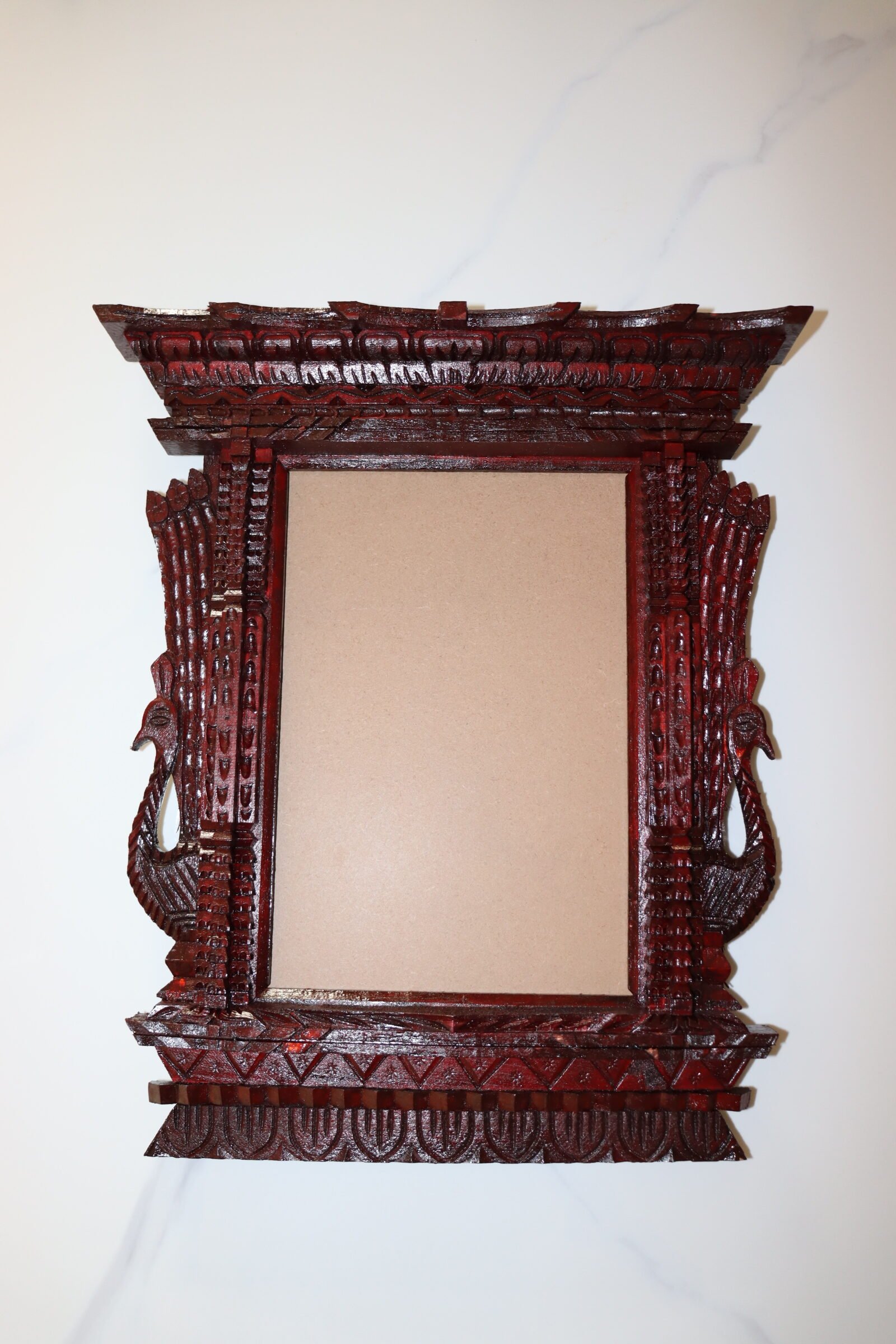 White wood peacock frame (Sahur Kath)