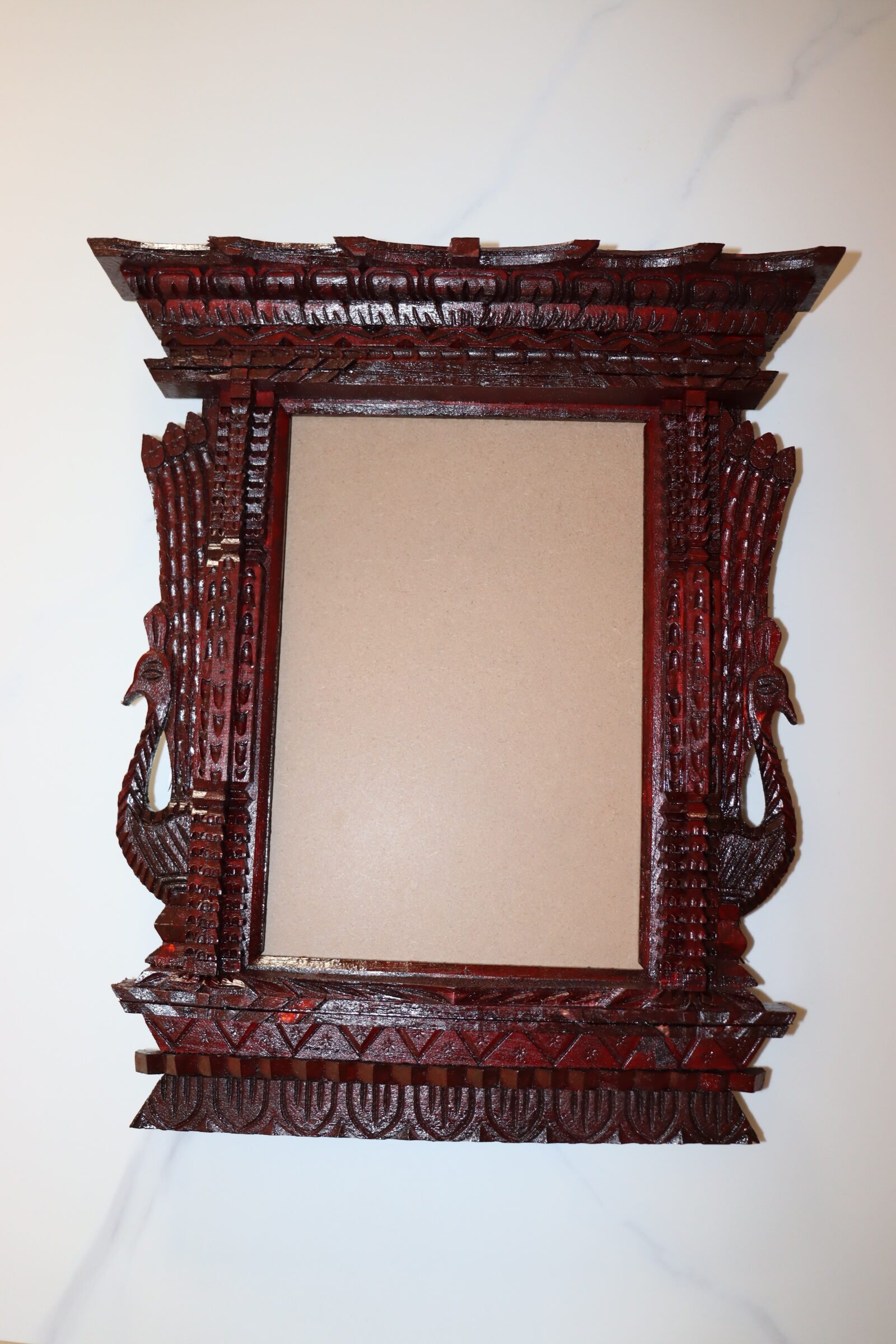 White wood peacock frame (Sahur Kath)