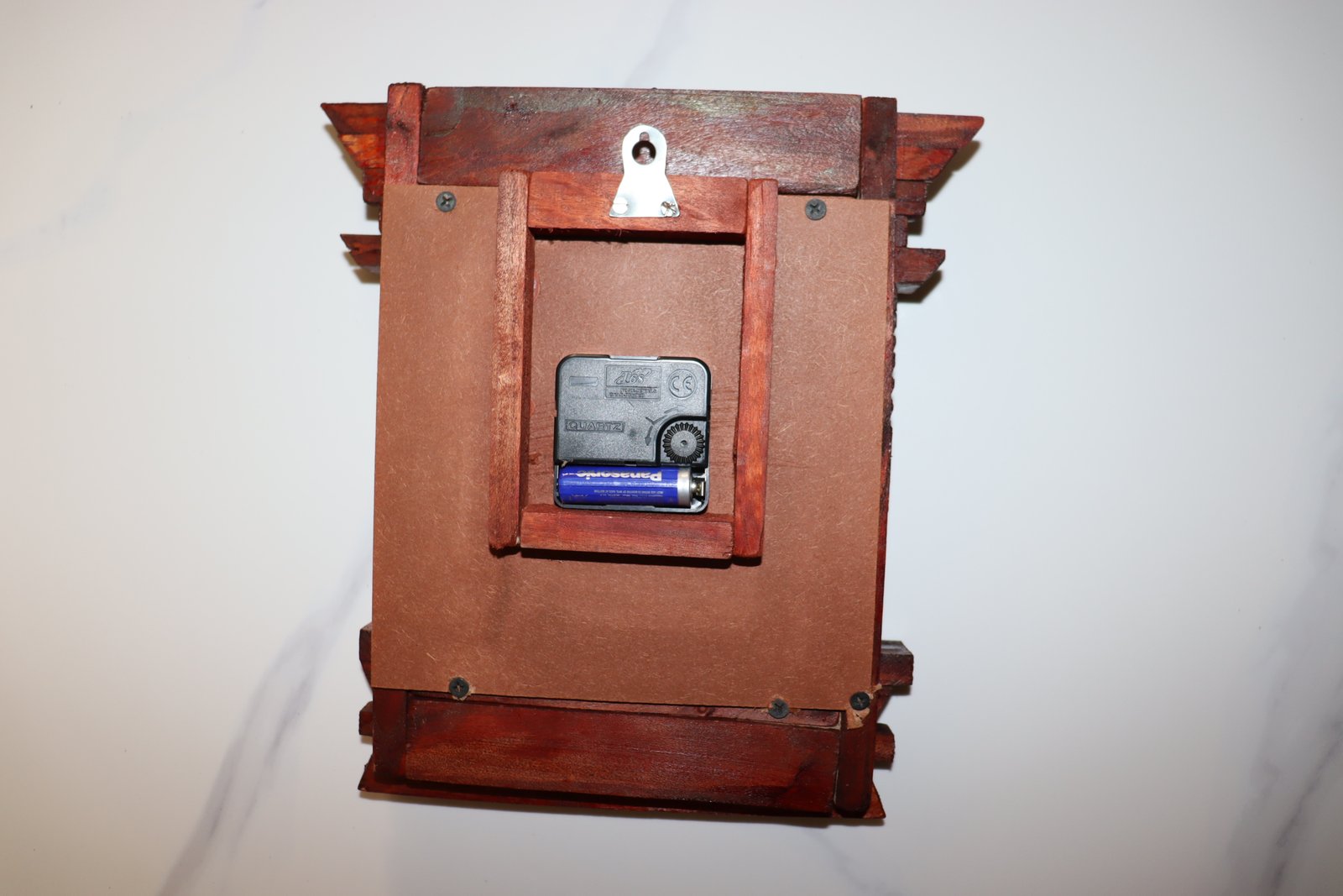 Hand-Carved Wooden Window Wall Clock